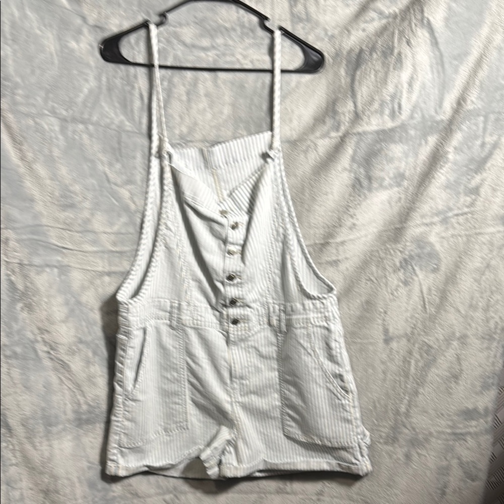 Celebrity Pink White Striped Women Jeans Overalls